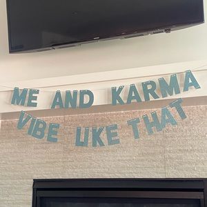 Taylor swift “me and karma vibe like that” sparkle banner